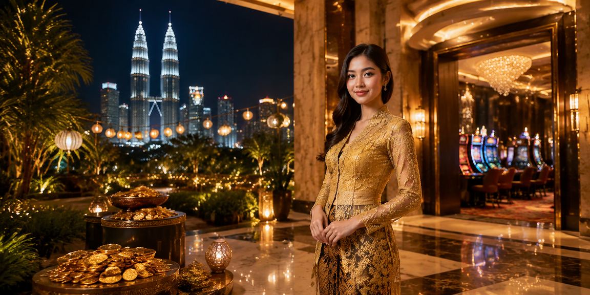 Suasana poker dalam talian di Kuala Lumpur dengan pemain kasino bergaya kebaya